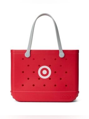 Price firm Original Bogg Bag Target Bullseye Red Tote Gray handle new tag summer